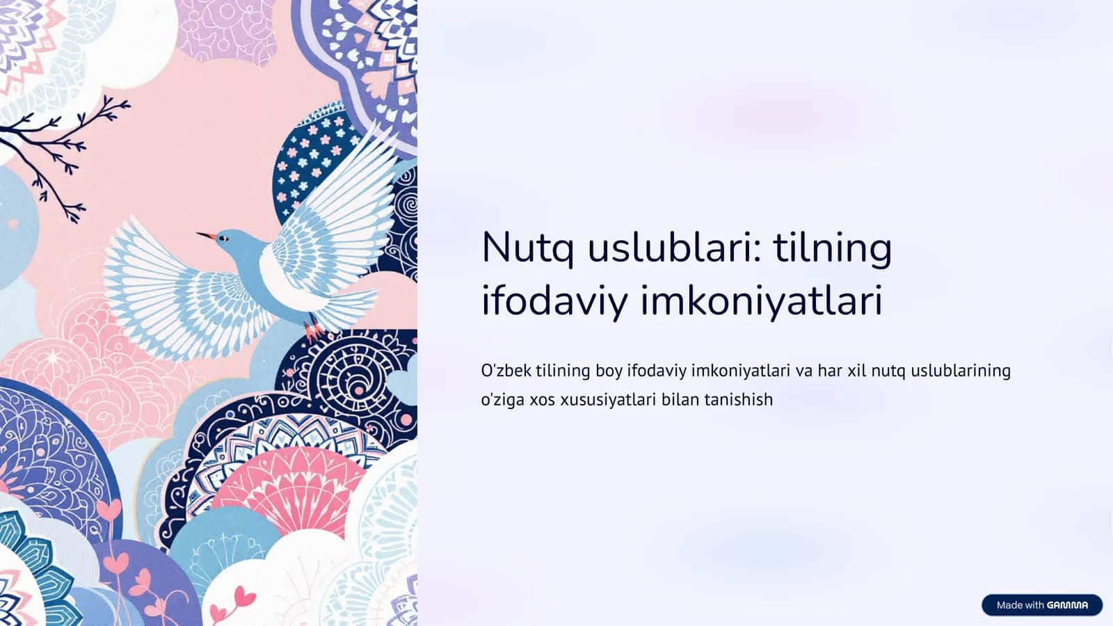 Nutq uslublari: tilning ifodaviy imkoniyatlari