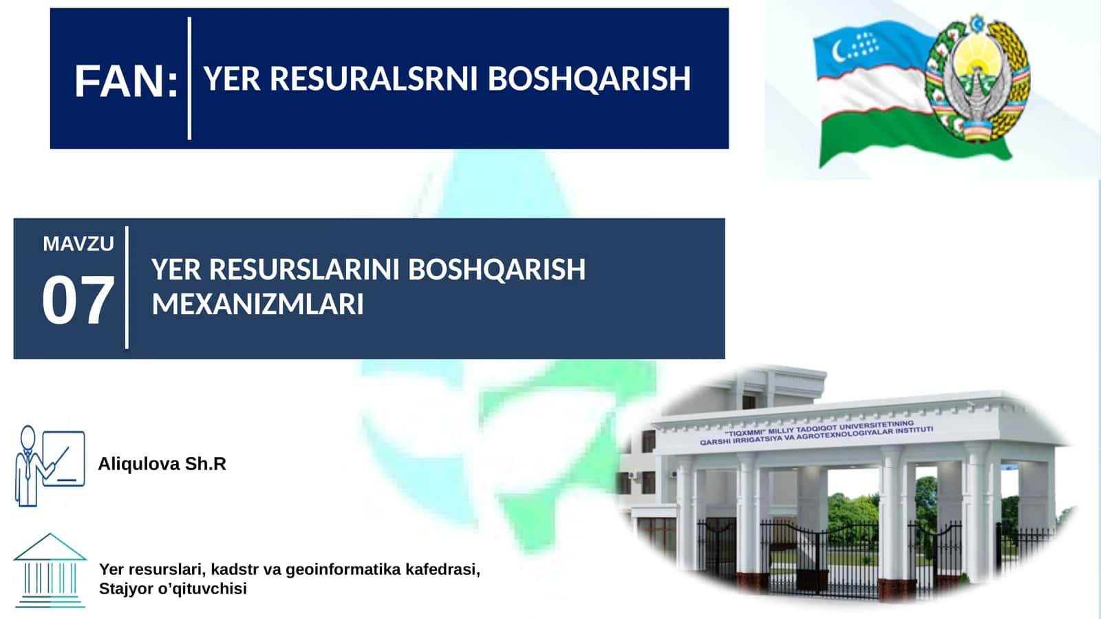 Yer resurslarini boshqarish
