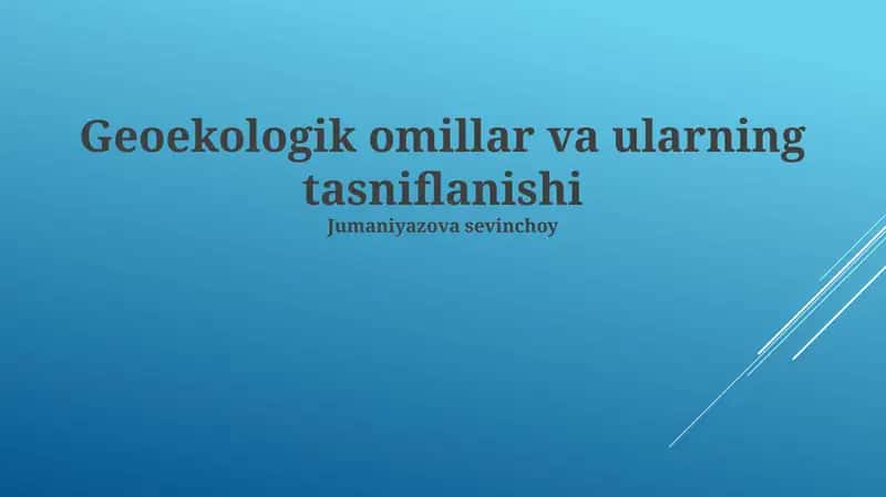 Gidroklimatik omillar klassifikatsiyasi