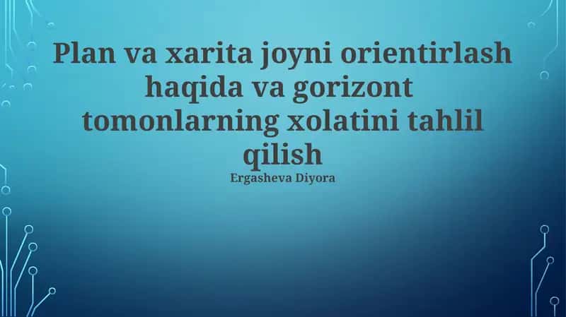 Xarita va Rejadagi Gorizontal Yo'nalishlarni Solishtirish