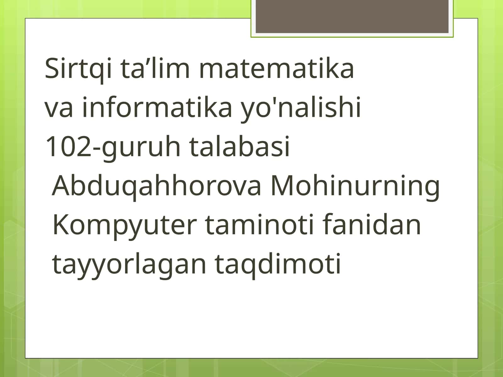 Tizimliblokningtarmoqelektrtokmanbasi(quvvatbloki)