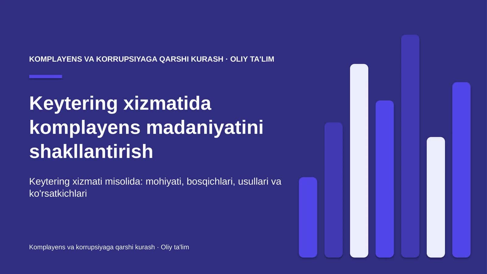 Keytering xizmatida komplayens madaniyatini shakllantirish