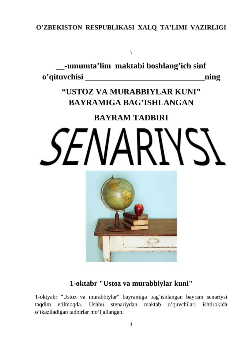 Ustoz va murabbiylar kuni