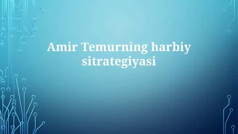 Temurning Harbiy Strategiyasi