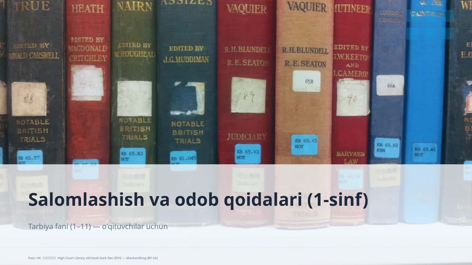 Salomlashish va odob qoidalari (1-sinf)