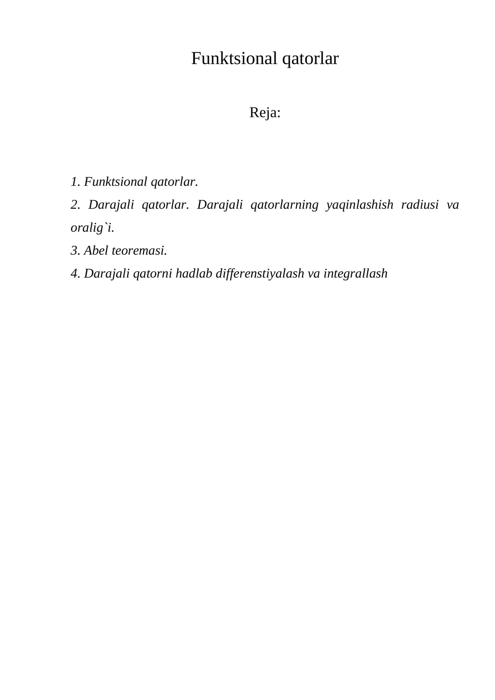 Funktsional qatorlar