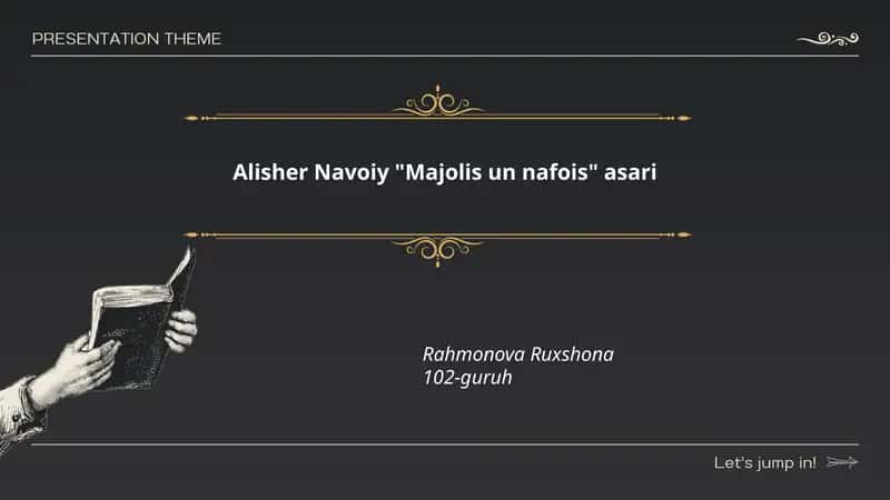 Alisher Navoiy "Majolis un-nafois" asari