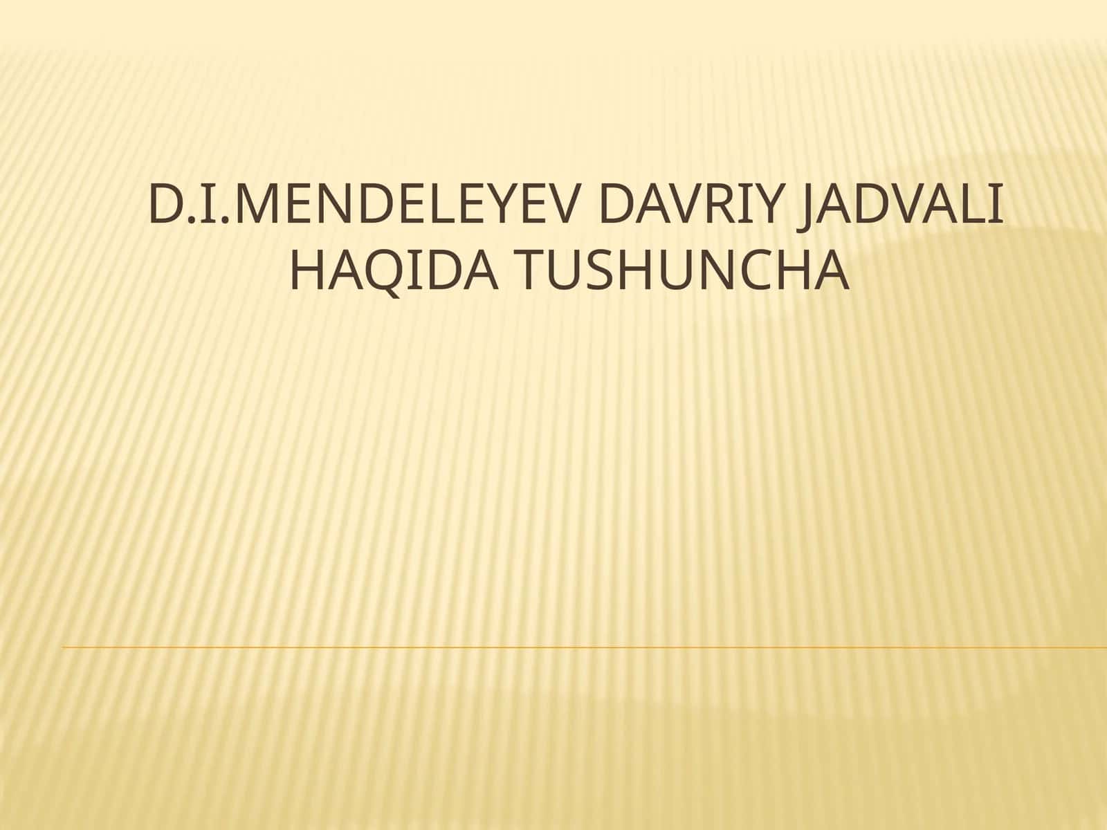 Kimyoviy elementlar davriy sistemasi