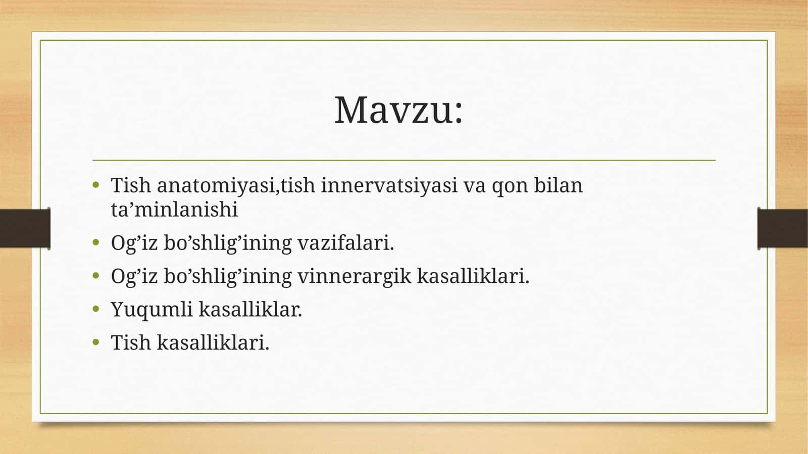Tish anatomiyasi,tishning innervatsiyasi va qon bilan ta'minlanishi