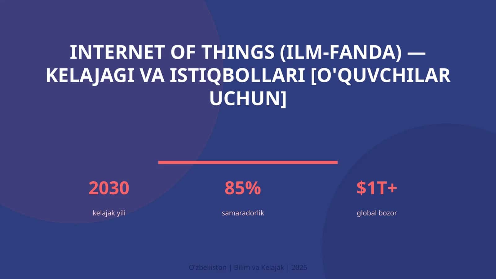INTERNET OF THINGS (ILM-FANDA) — KELAJAGI VA ISTIQBOLLARI [O'QUVCHILAR UCHUN]