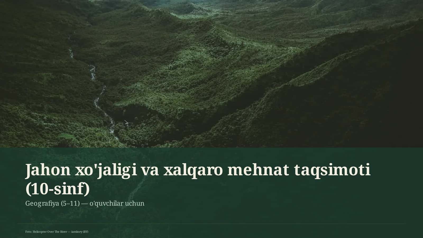 Jahon xo'jaligi va xalqaro mehnat taqsimoti (10-sinf)