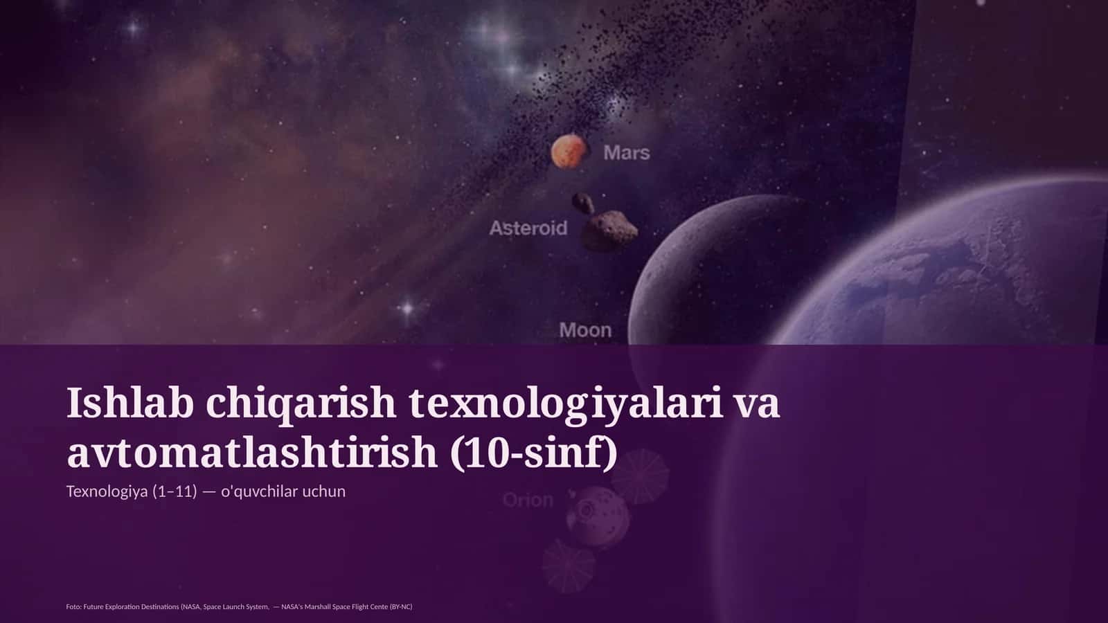 Ishlab chiqarish texnologiyalari va avtomatlashtirish (10-sinf)