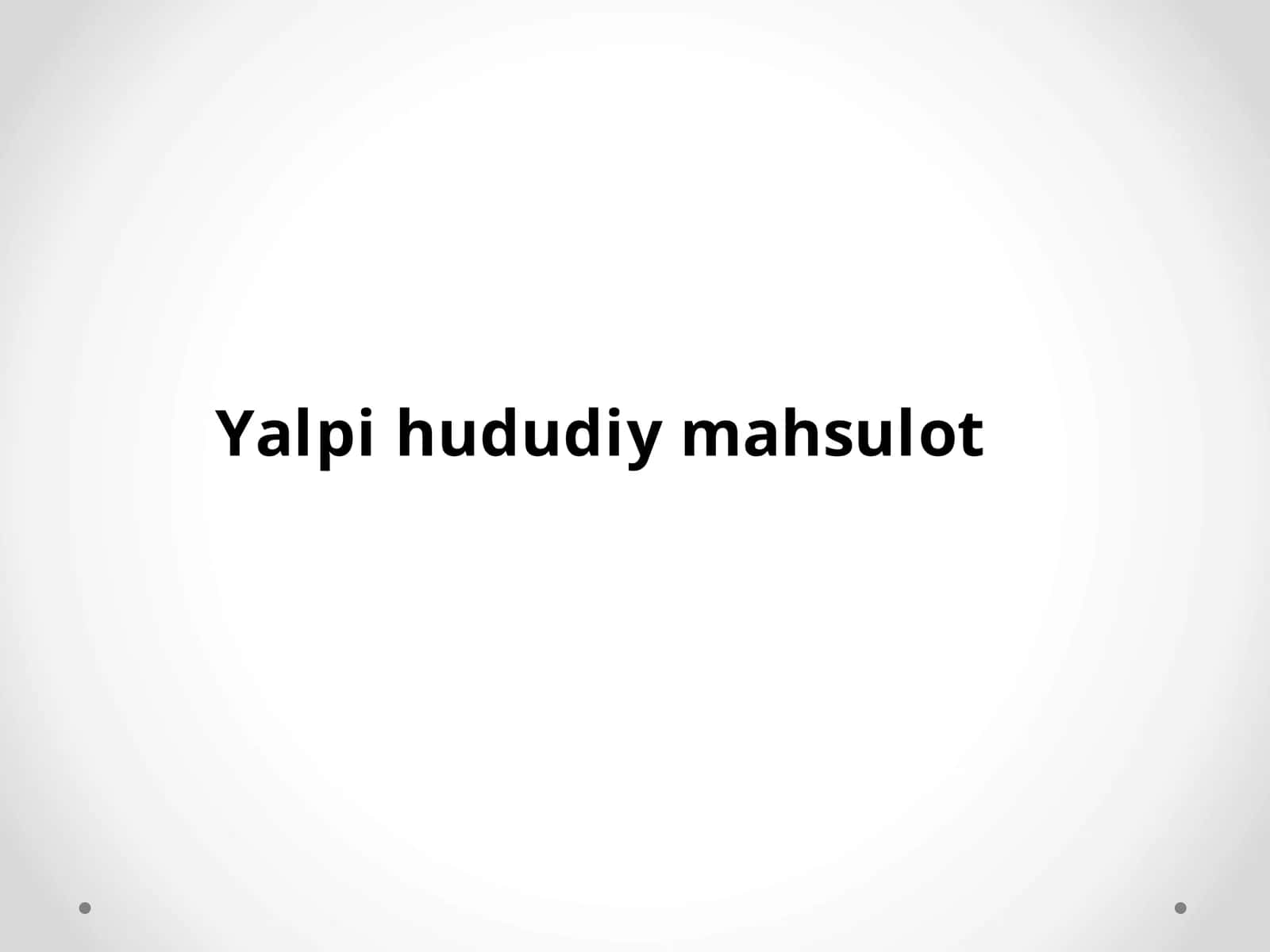 Yalpi hududiy mahsulot