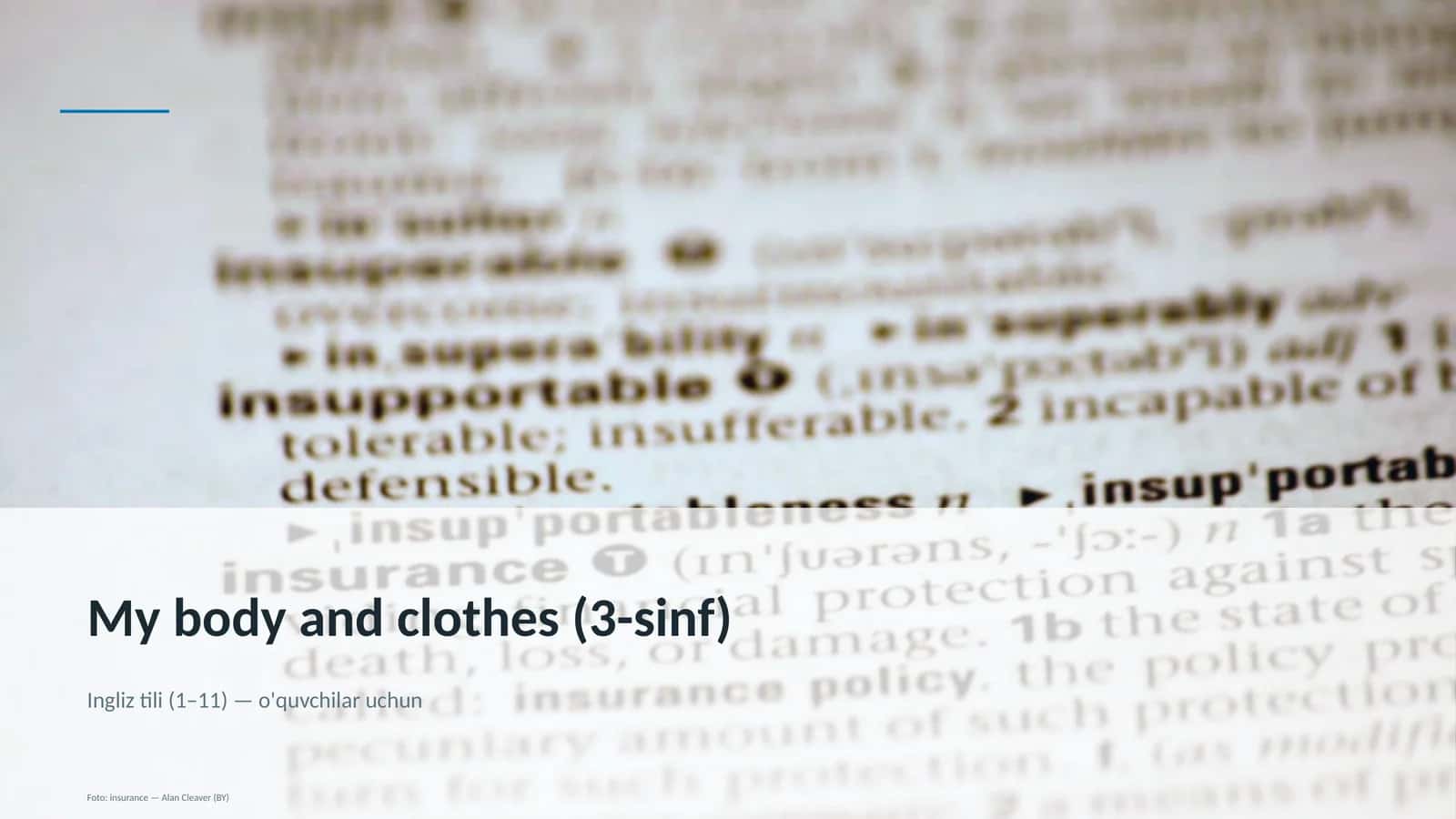 My body and clothes (3-sinf)