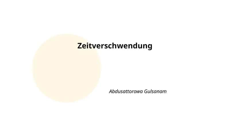 Zeitverschwendung
