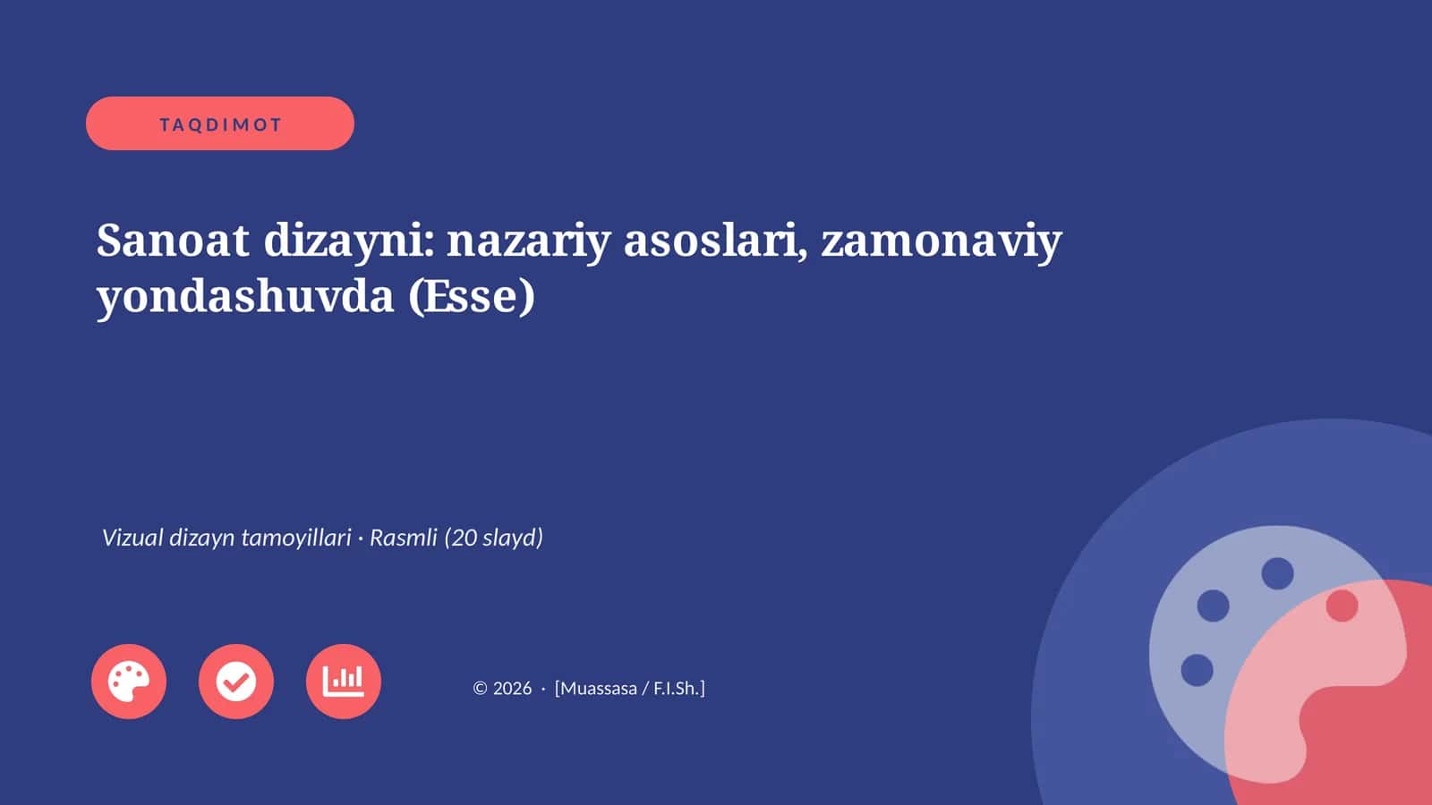 Sanoat dizayni: nazariy asoslari, zamonaviy yondashuvda (Esse)