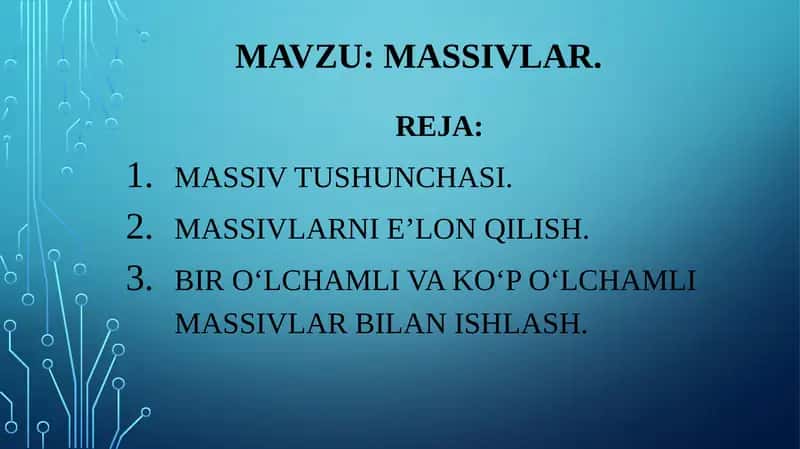 Massivlar