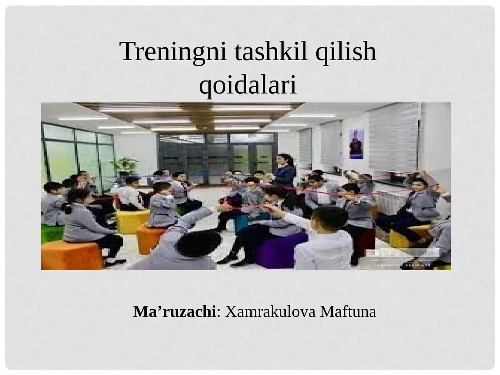 Treningni tashkil qilish qoidalari