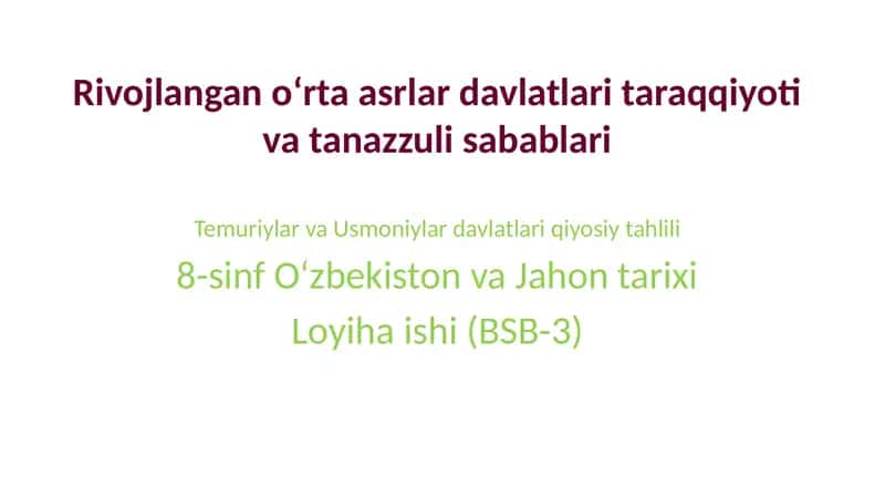 Temuriylar va Usmoniylar