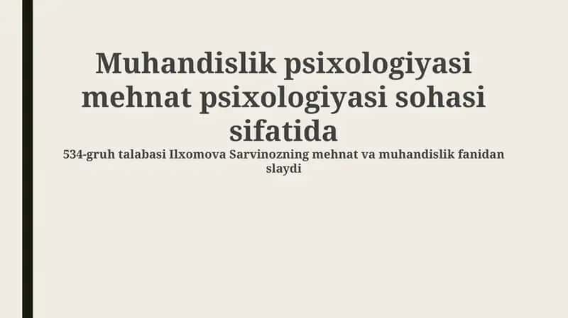 Muhandislik psixologiyasi