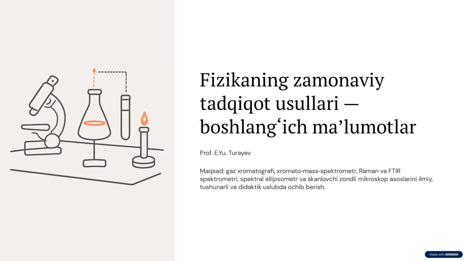 Fizikaning zamonaviy tadqiqot usullari — boshlang‘ich ma’lumotlar