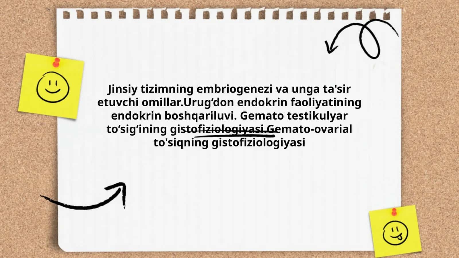 Jinsiy tizimning embriogenezi va unga ta'sir etuvchi omillar.Urug‘don endokrin faoliyatining endokrin boshqariluvi. Gemato testikulyar to‘sig‘ining gistofiziologiyasi.Gemato-ovarial to'siqning gistofiziologiyasi
