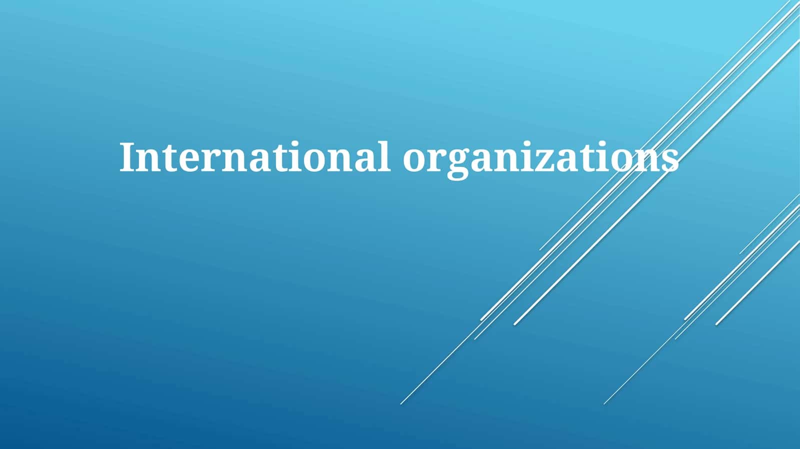 International organizations