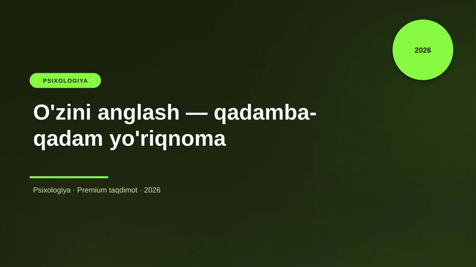 O'zini anglash — qadamba-qadam yo'riqnoma