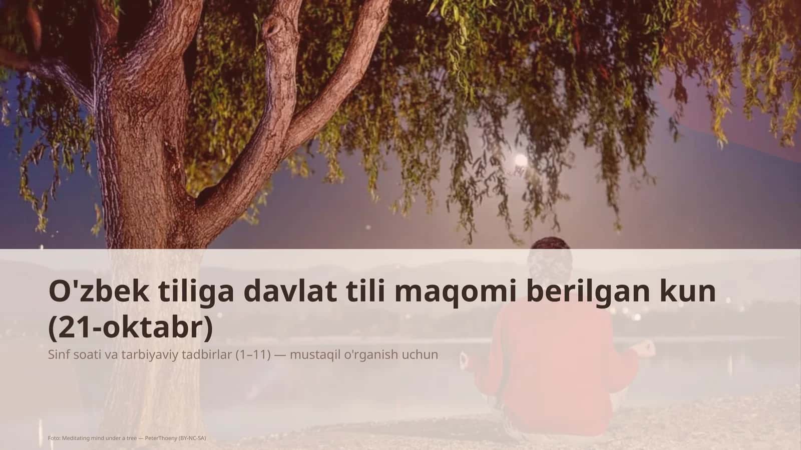 Sinf soati va tarbiyaviy tadbirlar (1–