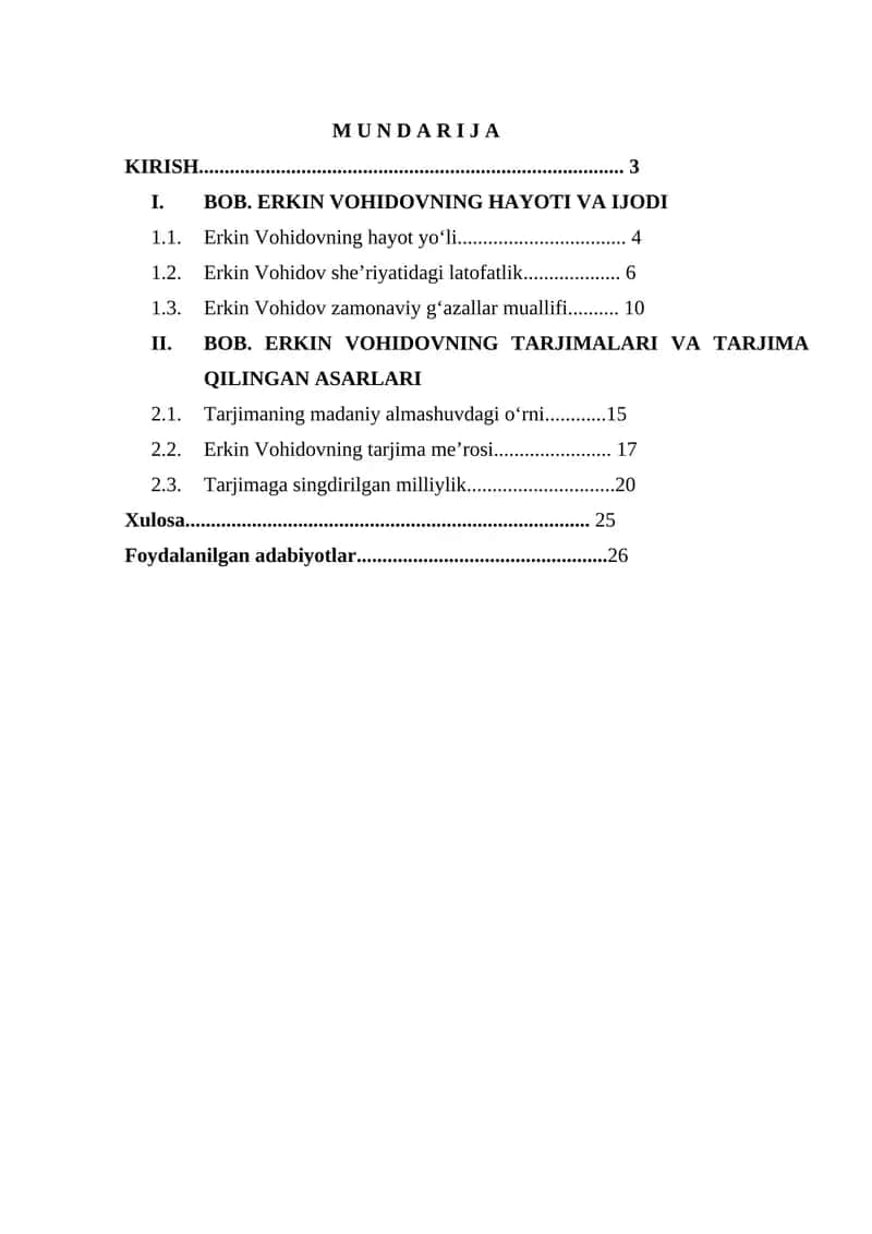 ERKIN VOHIDOV SHEʼRIYATI POETIKASI
