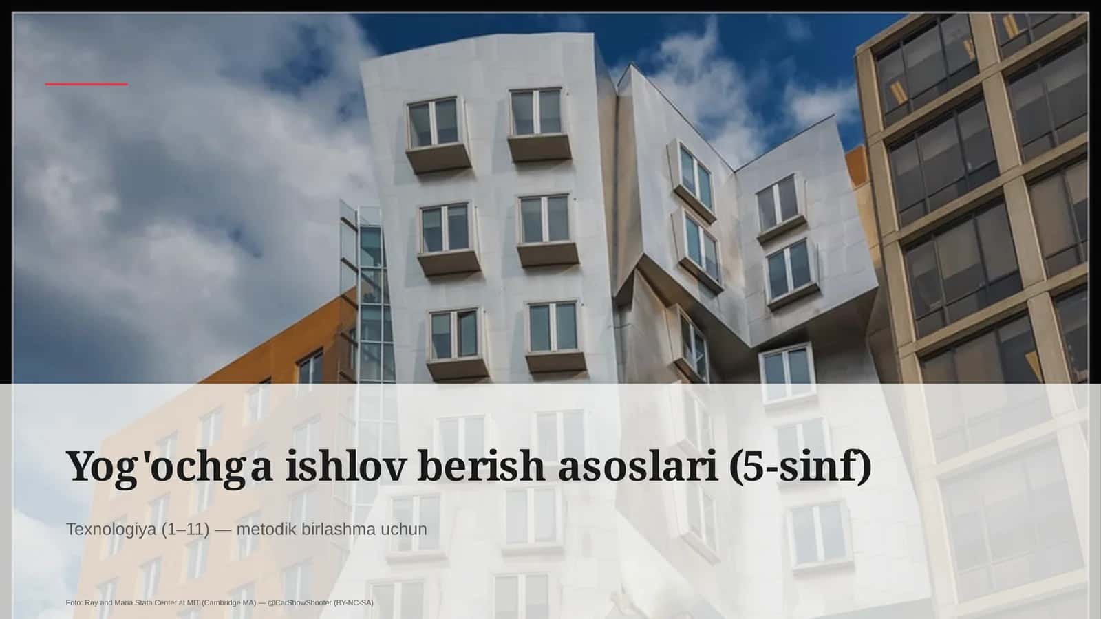 Yog'ochga ishlov berish asoslari (5-sinf)