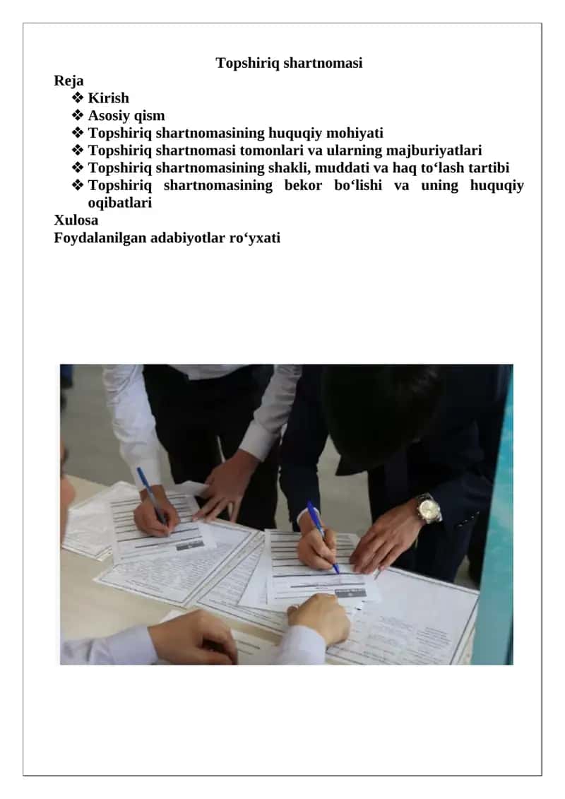 Topshiriq shartnomasi
