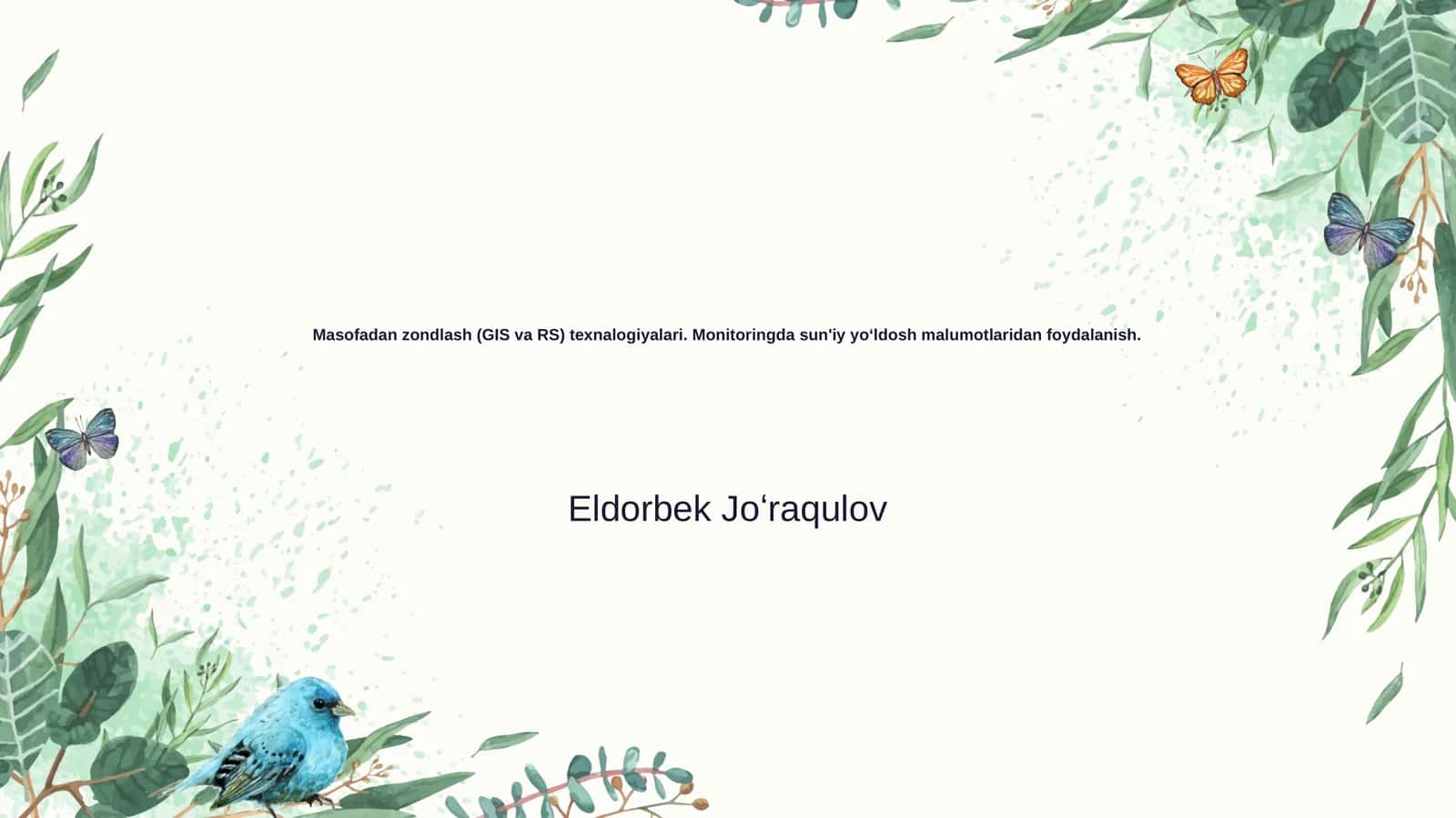 Masofadan zondlash (GIS va RS) texnologiyalari