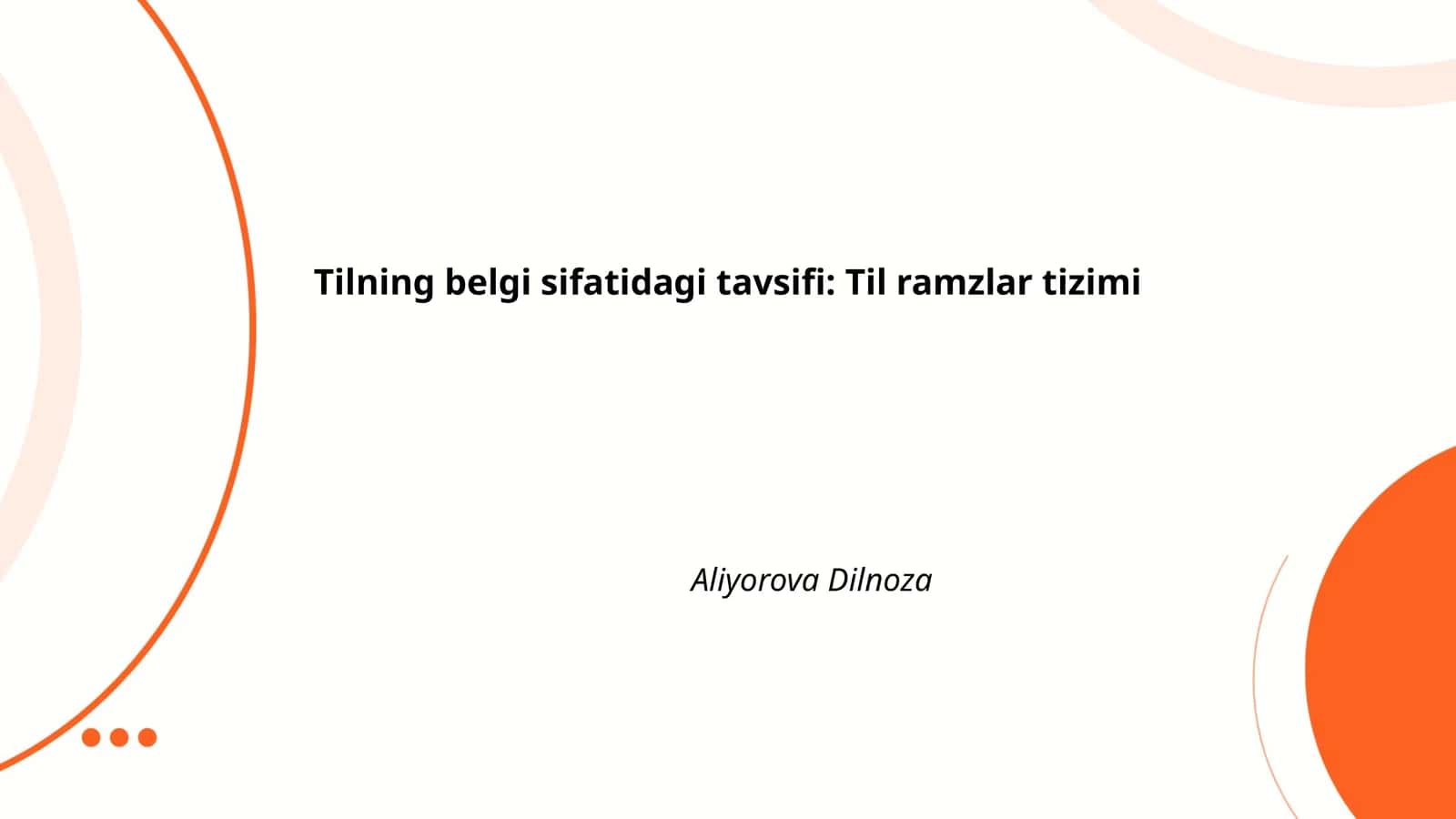 Tilning belgi sifatidagi tavsifi: Til ramzlar tizimi
