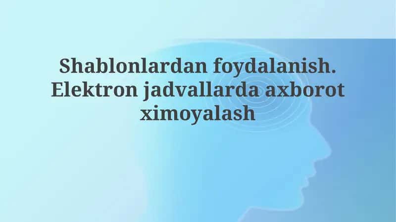 Shablonlar bilan ishlash