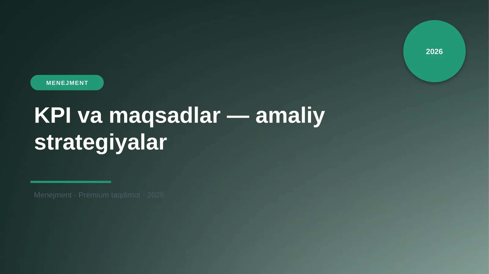 KPI va maqsadlar — amaliy strategiyalar