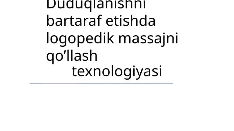 Logopedik massaj texnologiyasi