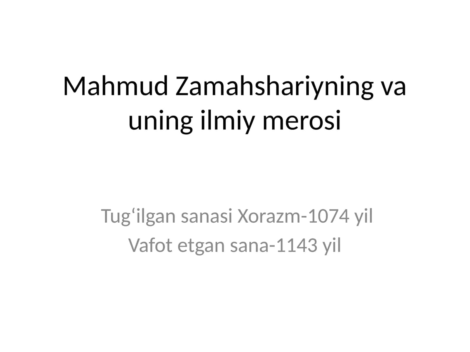 Mahmud Zamahshariyning vaunigilmiy merosi
