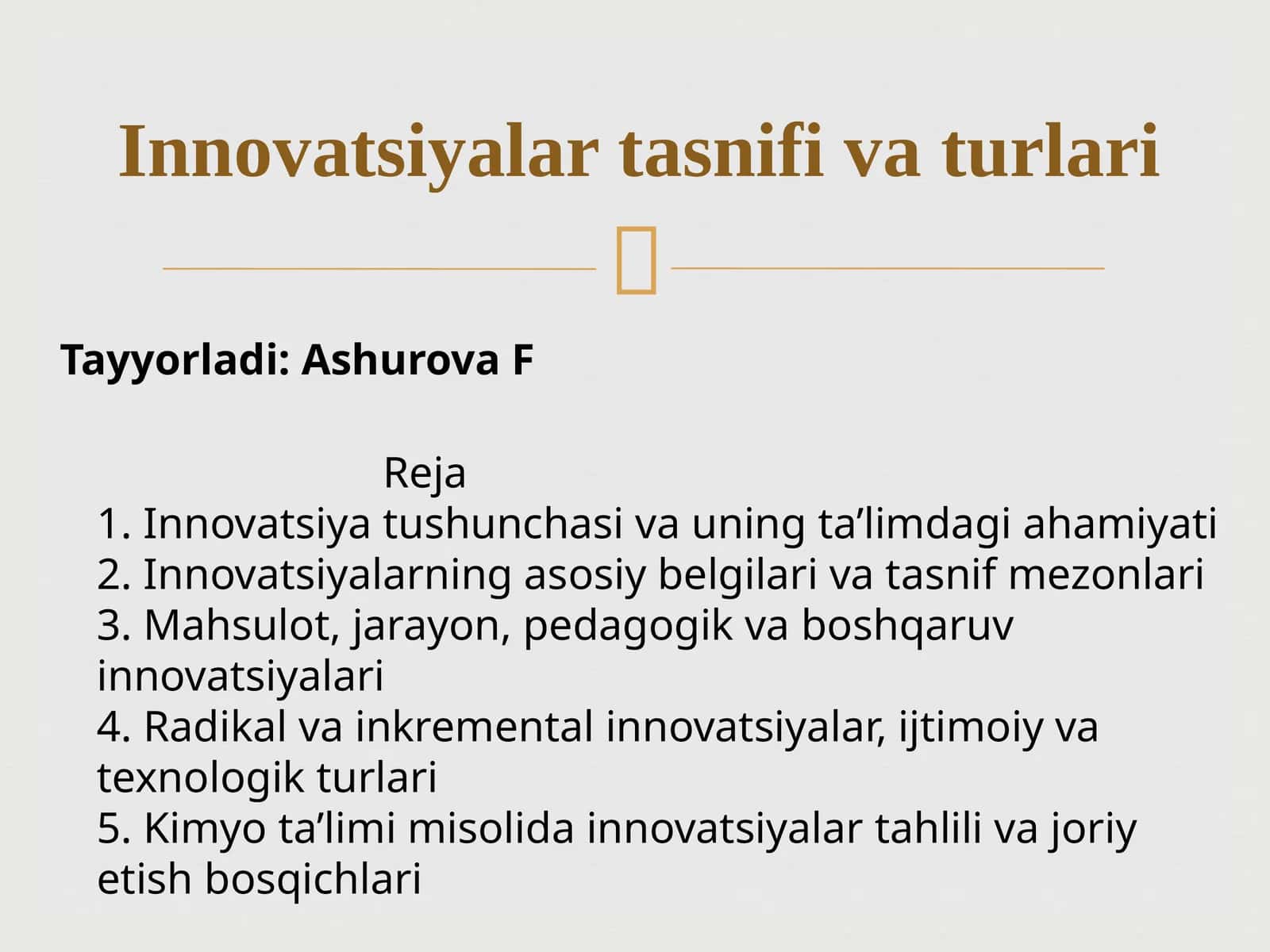 Innovatsiyalartasnifivaturlari