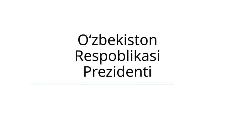 Prezidentlik va Siyosat