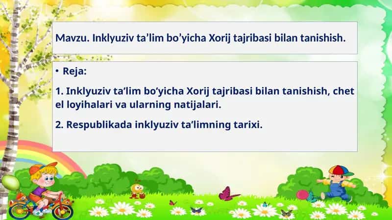 Inklyuziv ta’lim bo’yicha Xorij tajribasi bilan tanishish