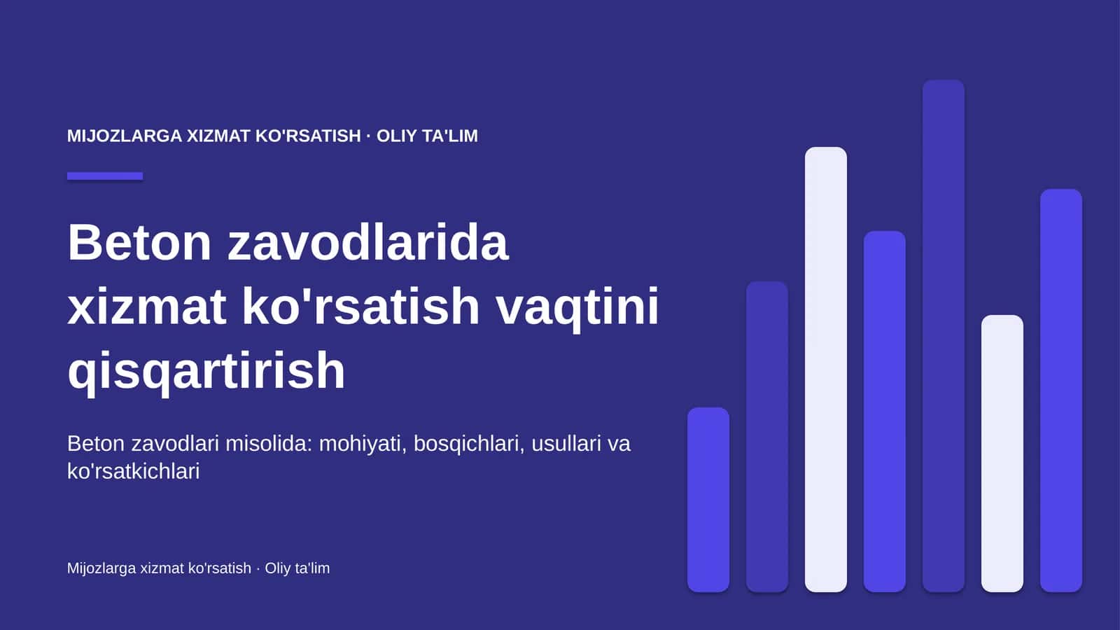Beton zavodlarida xizmat ko'rsatish vaqtini qisqartirish