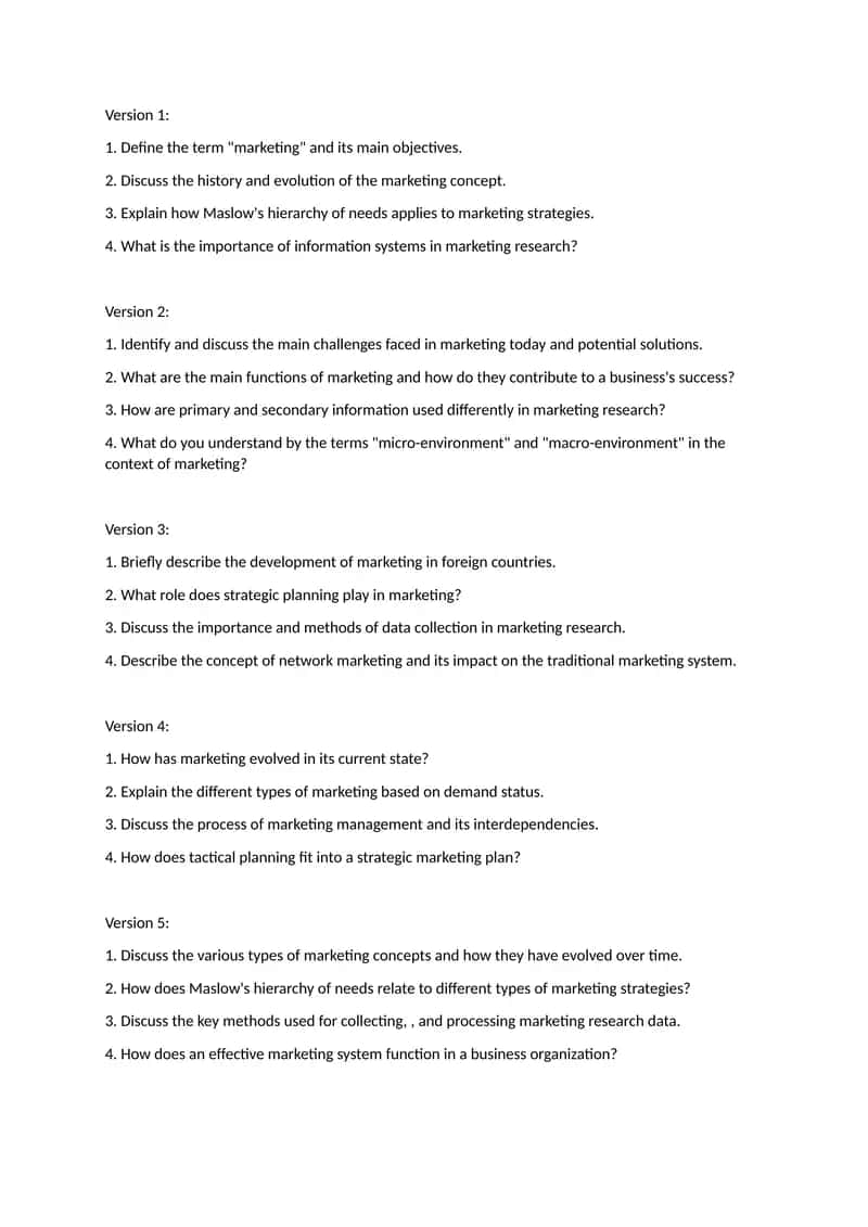 Marketing Concepts and Strategies