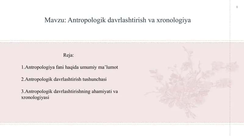 Antropologik davrlashtirish va xronologiya