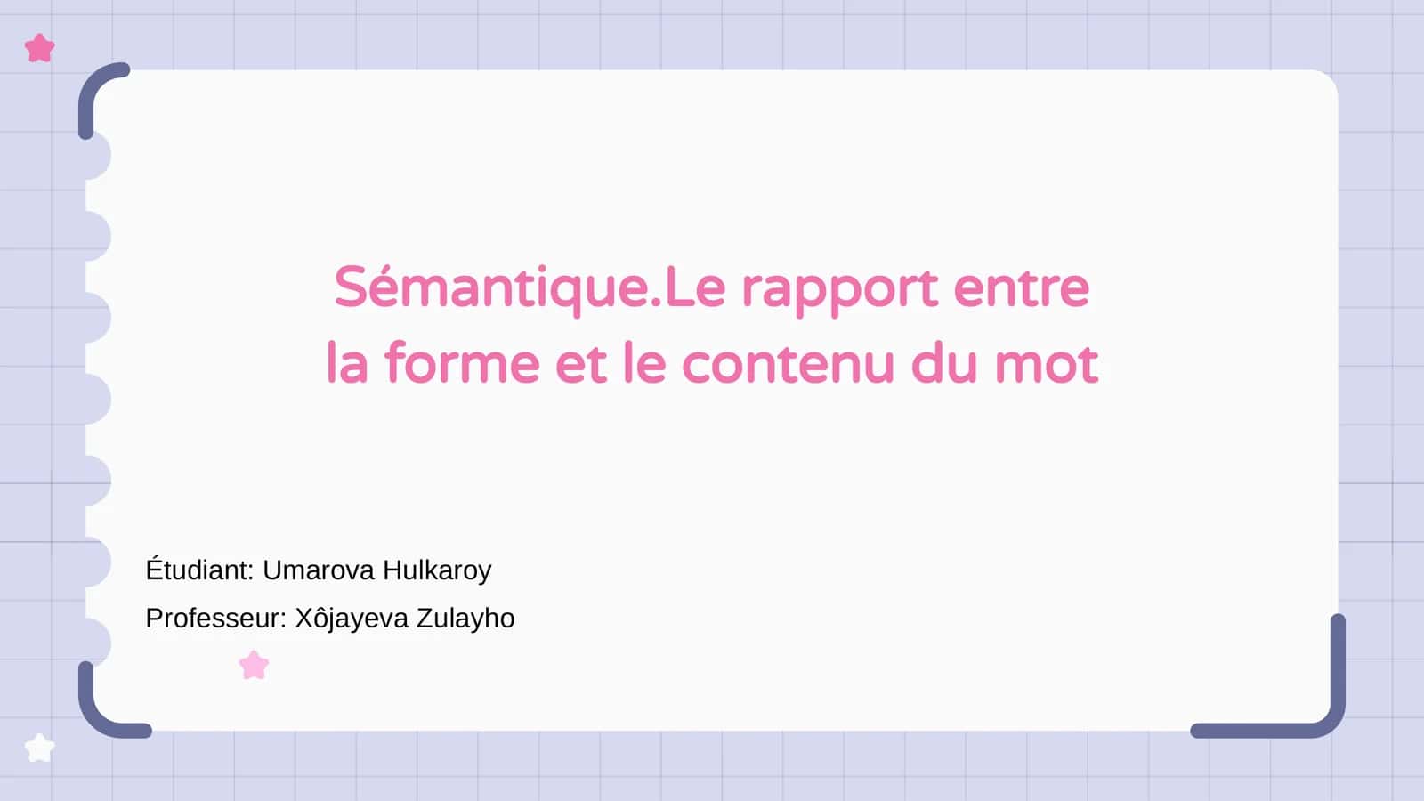 Sémantique.Le rapport entre la forme et le contenu du mot