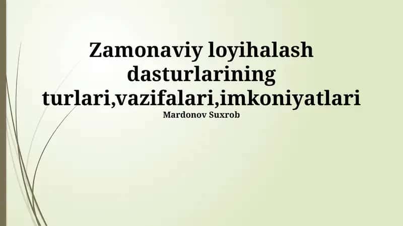 Zamonaviy Dizayn Dasturlari