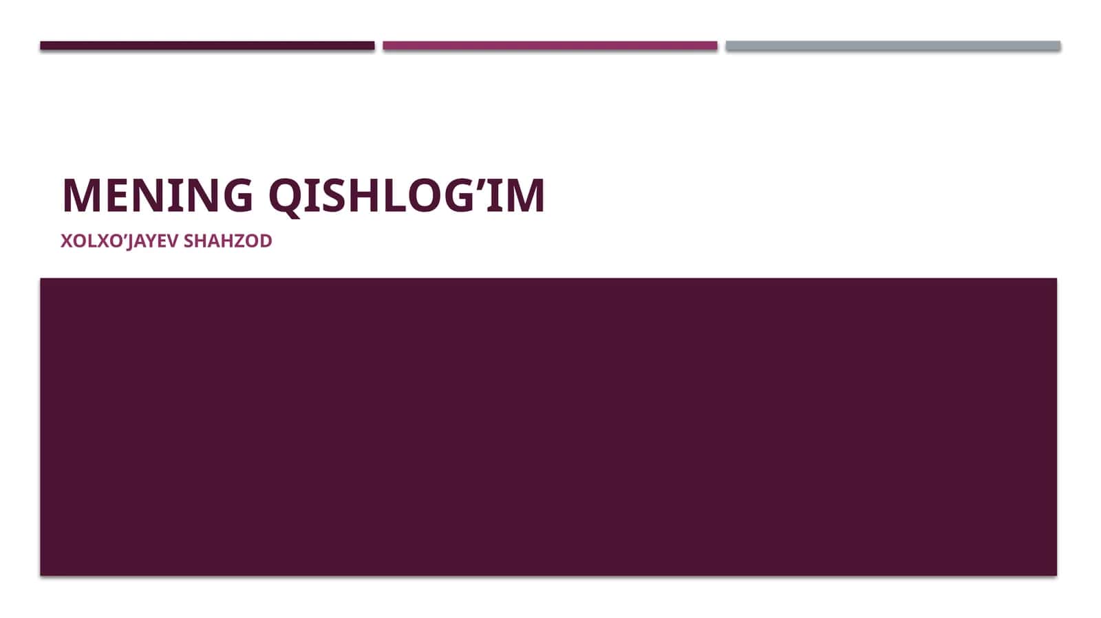 Mening qishlog’im