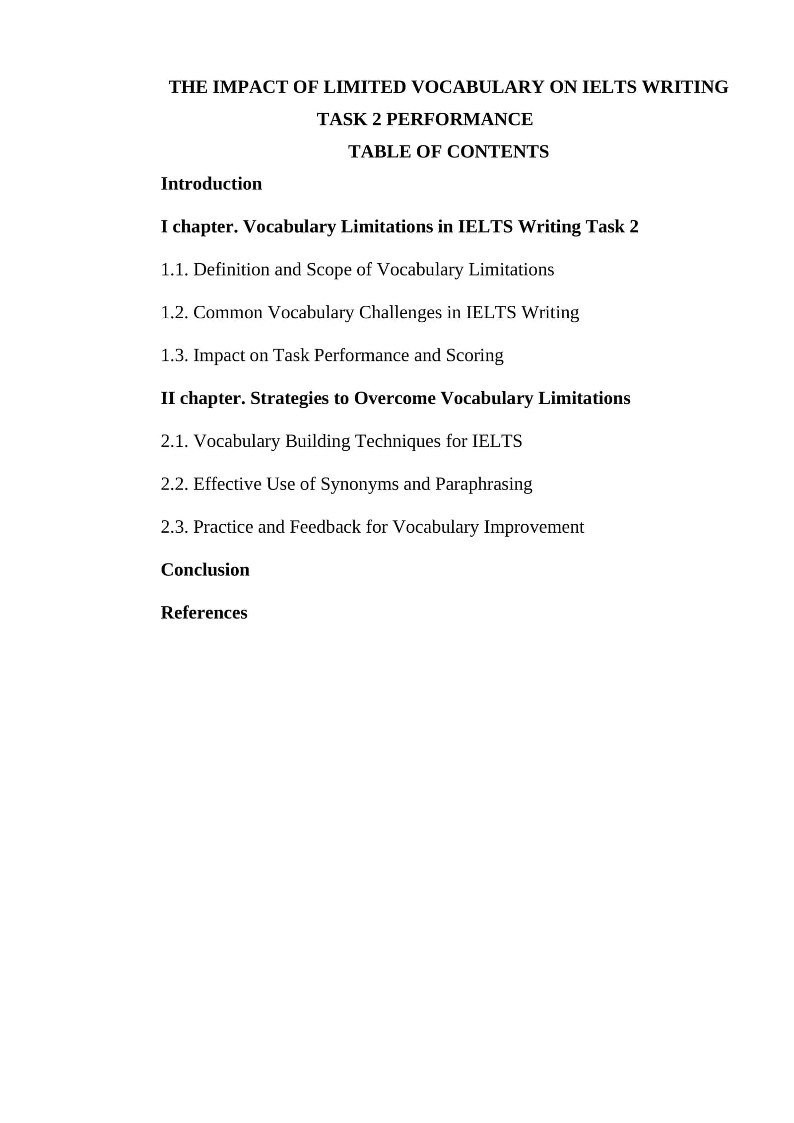 THE IMPACT OF LIMITED VOCABULARY ON IELTS WRITING TASK 2 PERFORMANCE