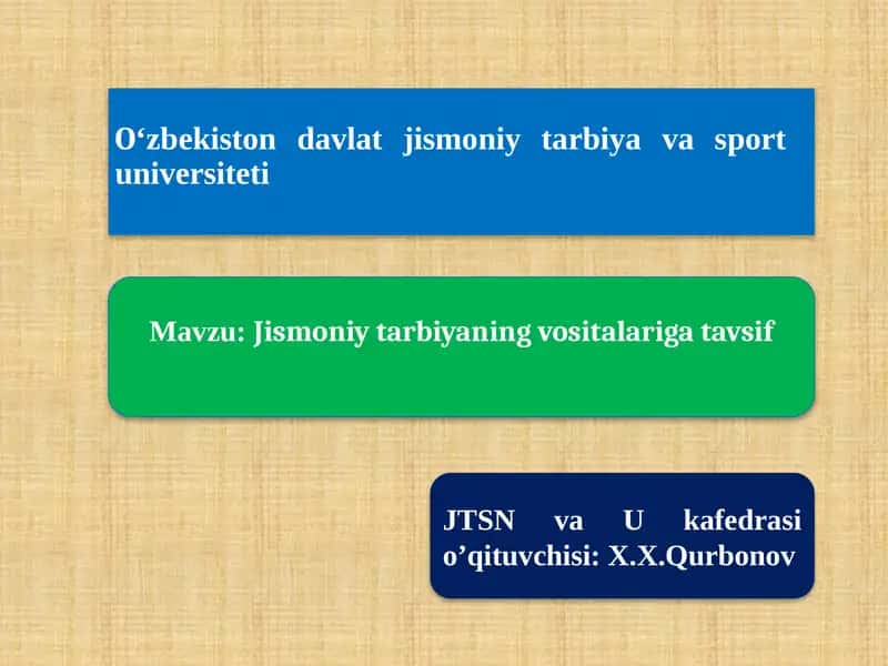O‘zbekiston davlat jismoniy tarbiya va sport universiteti