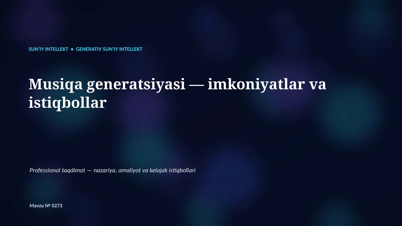 Generativ SUN'IY INTELLEKT